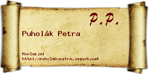 Puholák Petra névjegykártya
